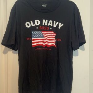 Old Navy Black Tee with American Flag Graphic